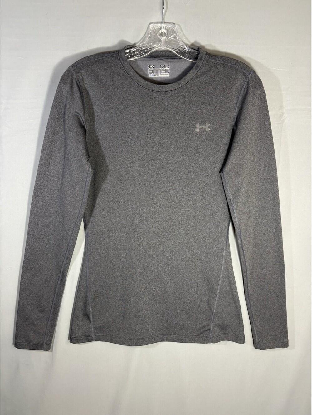 UNDER ARMOUR Cold Gear Womens (M) Grey Fitted Long Sleeve Base Layer Shirt Top